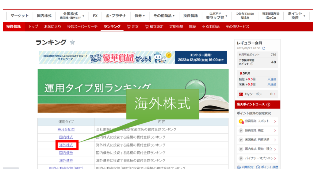 海外株式の場所