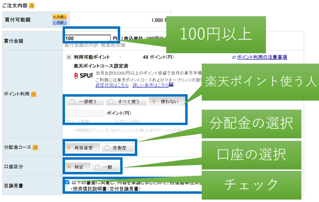 （楽天証券）買い方の注意すべきポイント